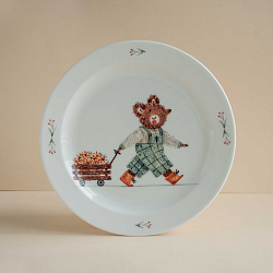 Набор посуды из 3-х предметов "Медвежонок с тележкой цветов"
