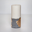 Эко-свеча из соевого воска в бетоне с поталью "Пятый этаж солнечный"  (высота 16см, диаметр 7см)