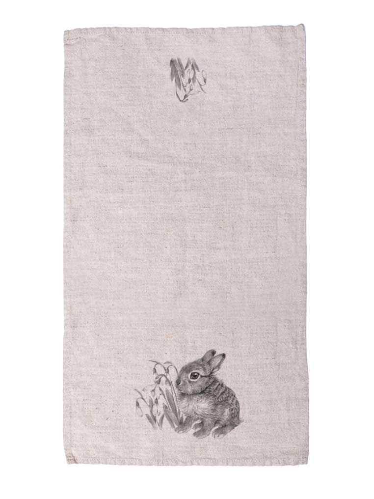 Полотенце умягченное "Зайчонок в подснежниках"