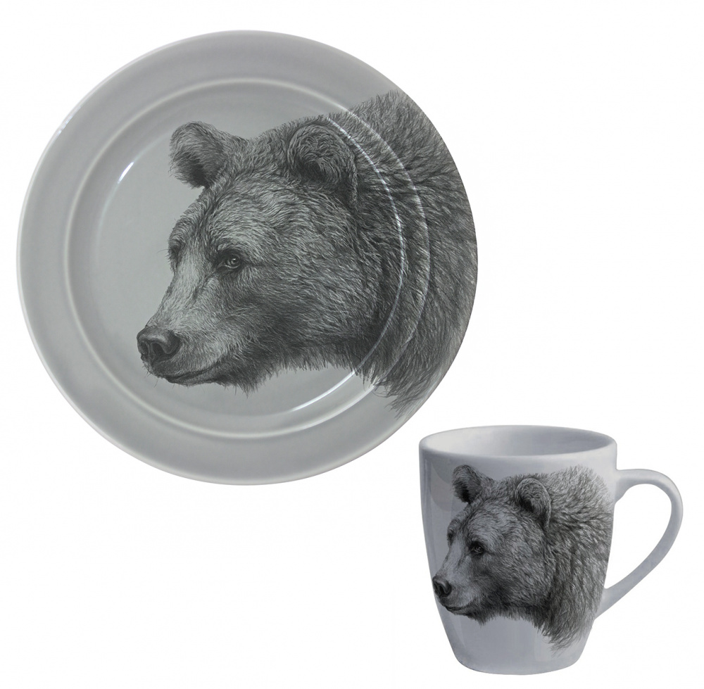 Комплект посуды на 1 персону "Медведь" (2 предмета)
