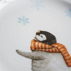 Тарелка 20 см "Пингвиненок и снежинки" 