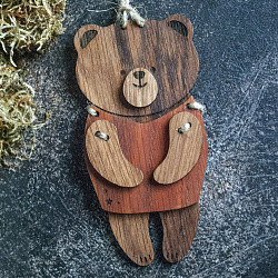 Деревянная елочная игрушка "Медвежонок"
