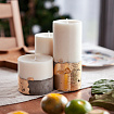 Набор эко-свечей из соевого воска в бетоне c поталью "ДЫХТАУ" (комплект 3 свечи) 