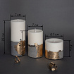 Набор эко-свечей из соевого воска в бетоне c поталью "ДЫХТАУ" (комплект 3 свечи) 