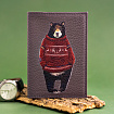 Обложка для паспорта мужская "Медведь" (светло-коричневый, натуральная кожа)